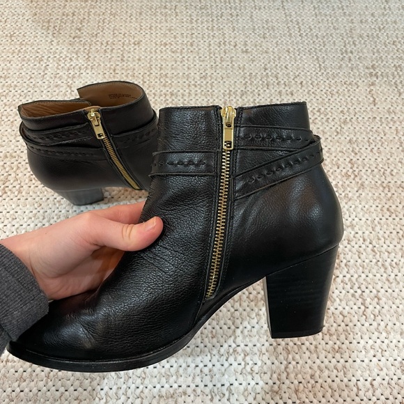 Anthropologie Black Leather Ankle Booties - Picture 8 of 11